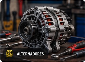 Alternador automotivo preparado para diagnóstico e reparo