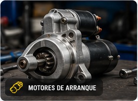 Motor de arranque automotivo em bancada técnica
